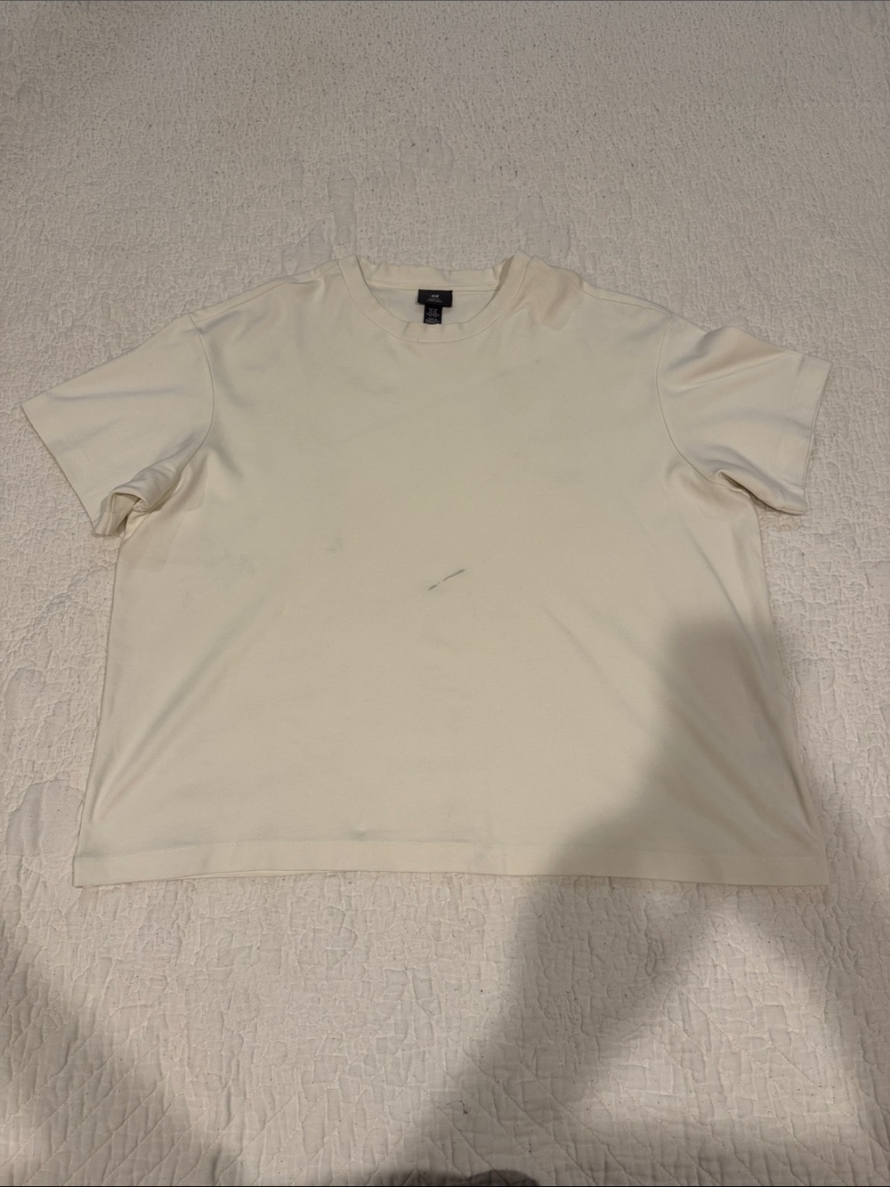 H&M Men's Crew Neck T-Shirt in Cream